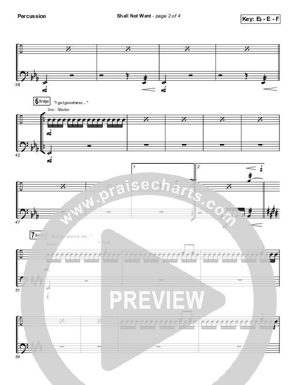 Shall Not Want Percussion (Maverick City Music / Elevation Worship / Chandler Moore)