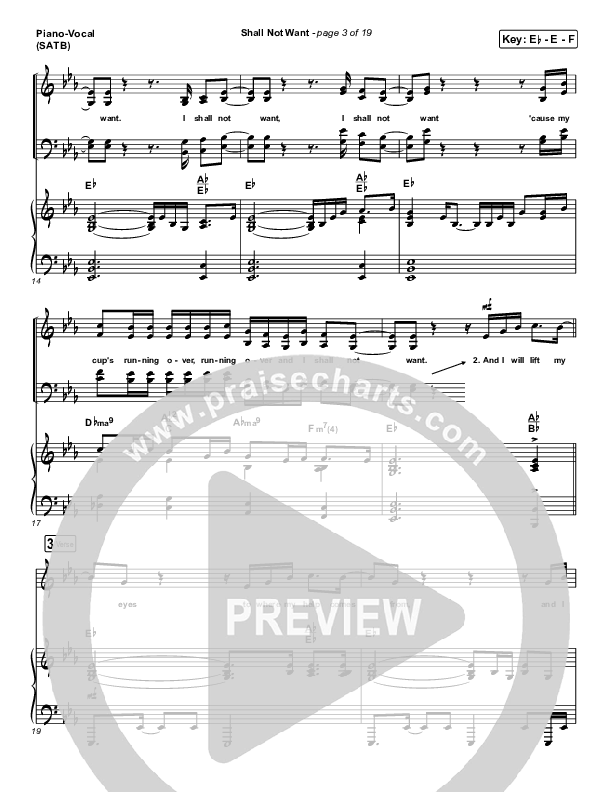 Shall Not Want Piano/Vocal (SATB) (Maverick City Music / Elevation Worship / Chandler Moore)