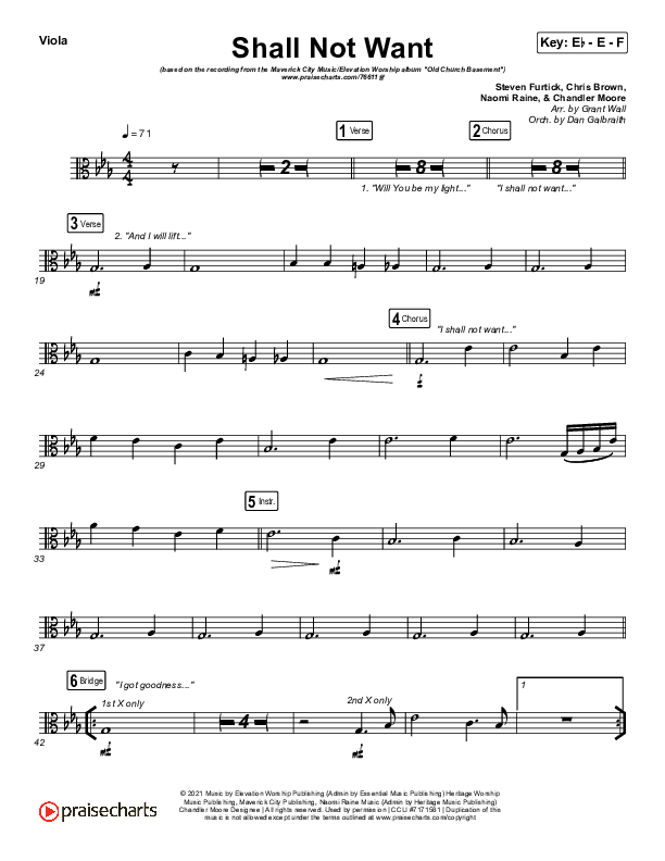 Shall Not Want Viola (Maverick City Music / Elevation Worship / Chandler Moore)