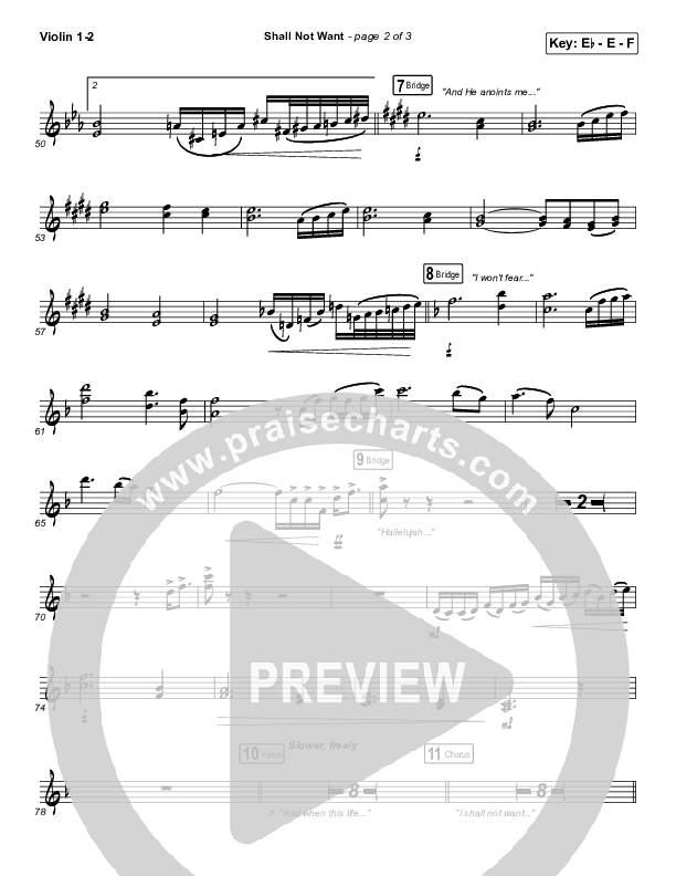 Shall Not Want Violin 1/2 (Maverick City Music / Elevation Worship / Chandler Moore)