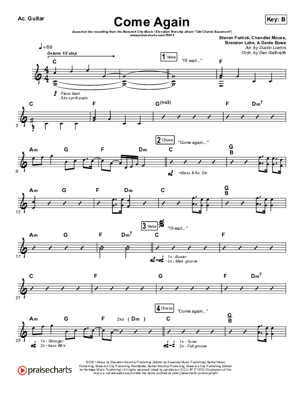 Come Again Acoustic Guitar (Maverick City Music / Elevation Worship / Chandler Moore / Brandon Lake)