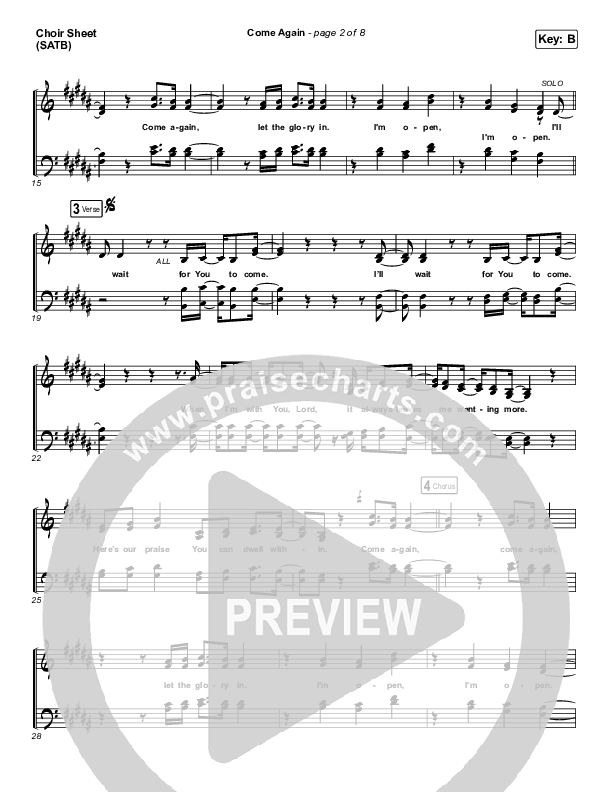 Come Again Choir Sheet (SATB) (Maverick City Music / Elevation Worship / Chandler Moore / Brandon Lake)