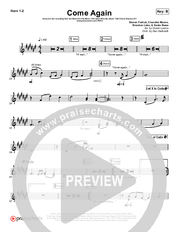 Come Again Brass Pack (Maverick City Music / Elevation Worship / Chandler Moore / Brandon Lake)