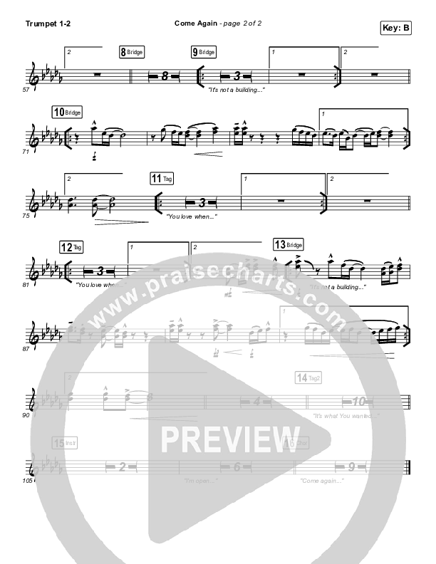 Come Again Trumpet 1,2 (Maverick City Music / Elevation Worship / Chandler Moore / Brandon Lake)