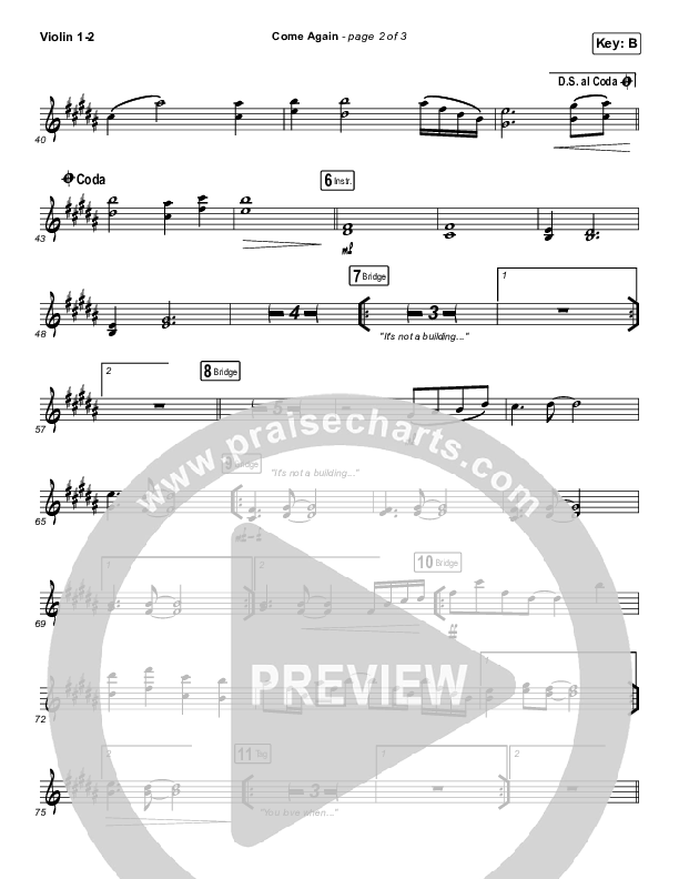 Come Again Violin 1/2 (Maverick City Music / Elevation Worship / Chandler Moore / Brandon Lake)
