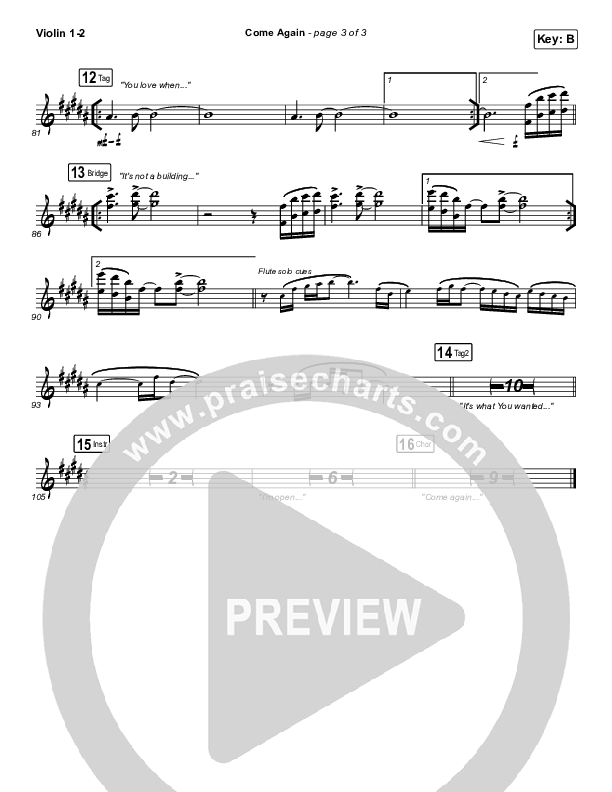 Come Again Violin 1/2 (Maverick City Music / Elevation Worship / Chandler Moore / Brandon Lake)