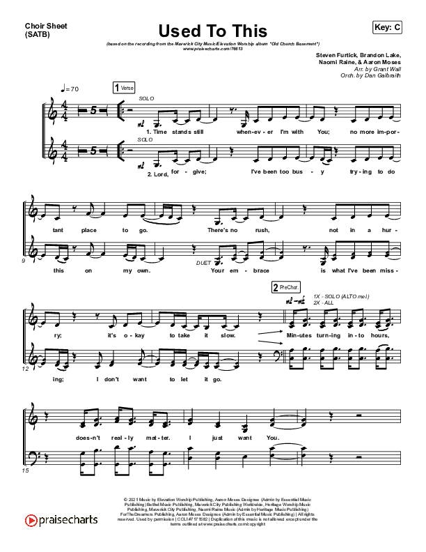Used To This Choir Sheet (SATB) (Maverick City Music / Elevation Worship / Brandon Lake / Naomi Raine)