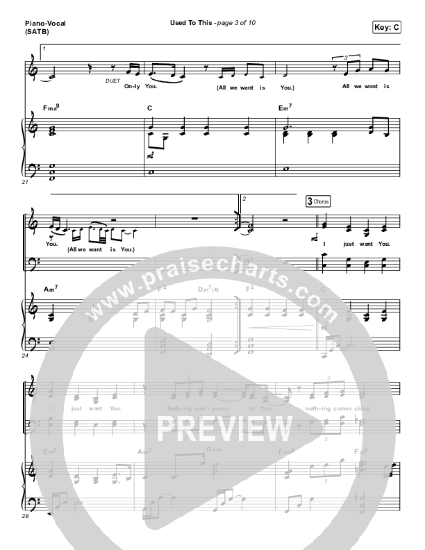 Used To This Piano/Vocal (SATB) (Maverick City Music / Elevation Worship / Brandon Lake / Naomi Raine)