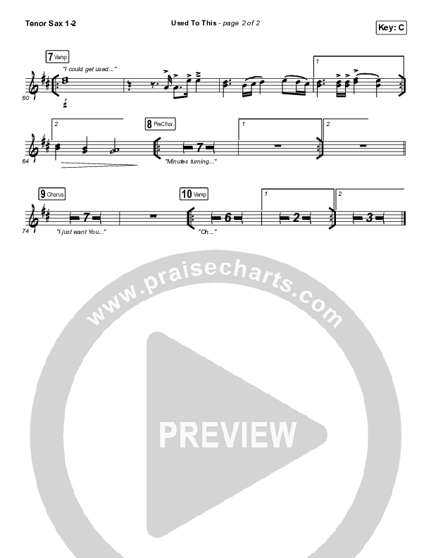 Used To This Tenor Sax 1/2 (Maverick City Music / Elevation Worship / Brandon Lake / Naomi Raine)