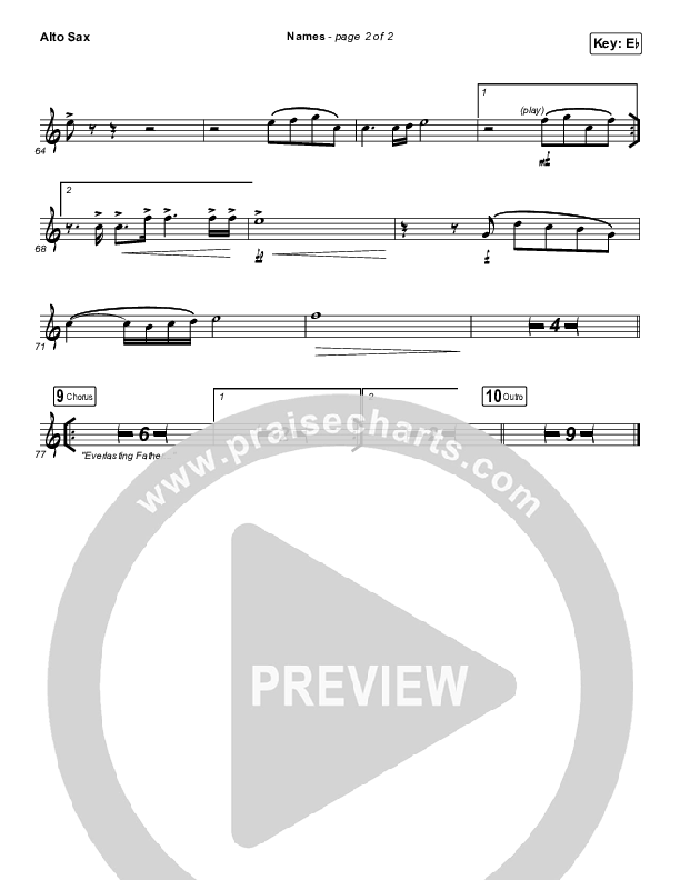 Names Alto Sax (Maverick City Music / Elevation Worship / Tiffany Hudson)