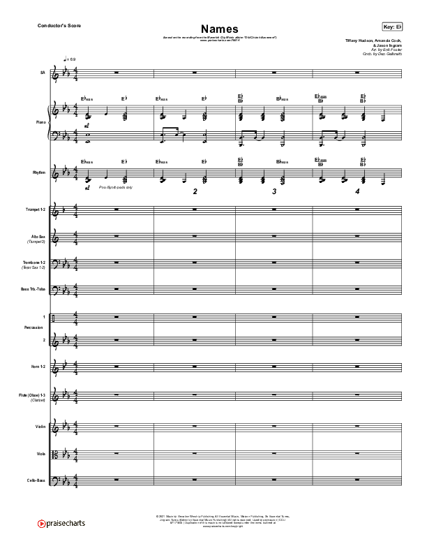 Names Conductor's Score (Maverick City Music / Elevation Worship / Tiffany Hudson)