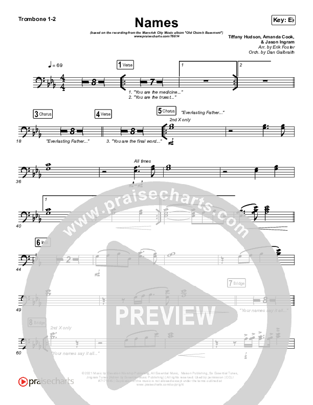 Names Trombone 1/2 (Maverick City Music / Elevation Worship / Tiffany Hudson)