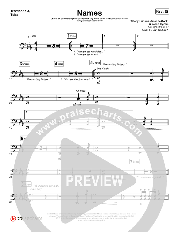 Names Trombone 3/Tuba (Maverick City Music / Elevation Worship / Tiffany Hudson)