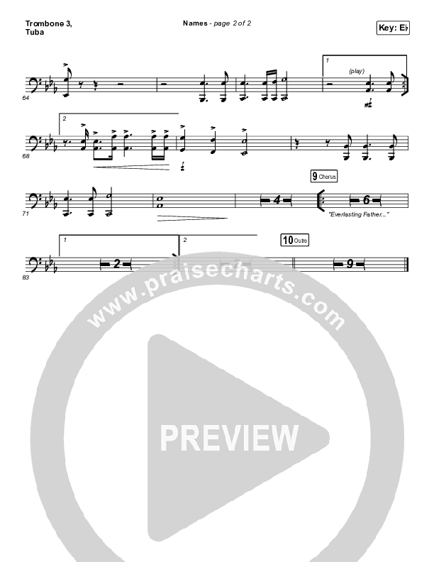 Names Trombone 3/Tuba (Maverick City Music / Elevation Worship / Tiffany Hudson)