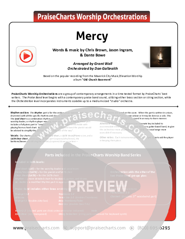 Mercy Conductor's Score (Maverick City Music / Elevation Worship / Chris Brown)