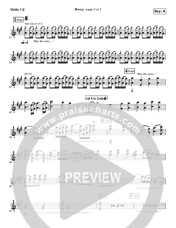 Mercy Violin 1/2 (Maverick City Music / Elevation Worship / Chris Brown)
