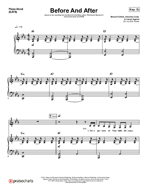 Before And After Piano/Vocal (SATB) (Maverick City Music / Elevation Worship / Amanda Lindsey Cook)