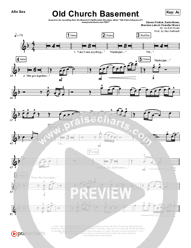 Old Church Basement Alto Sax (Maverick City Music / Elevation Worship / Dante Bowe)