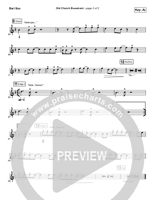 Old Church Basement Bari Sax (Maverick City Music / Elevation Worship / Dante Bowe)