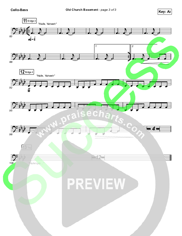 Old Church Basement Cello/Bass (Maverick City Music / Elevation Worship / Dante Bowe)