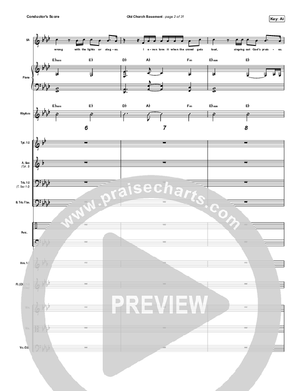 Old Church Basement Conductor's Score (Maverick City Music / Elevation Worship / Dante Bowe)