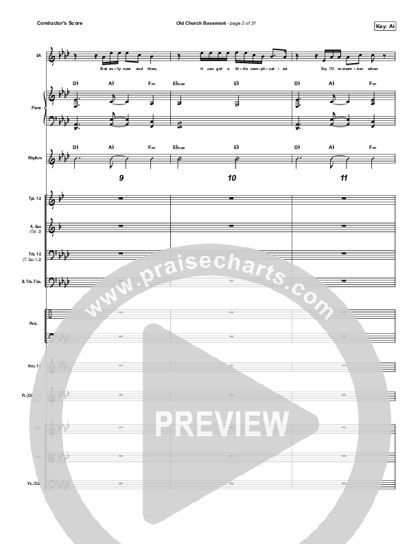Old Church Basement Conductor's Score (Maverick City Music / Elevation Worship / Dante Bowe)