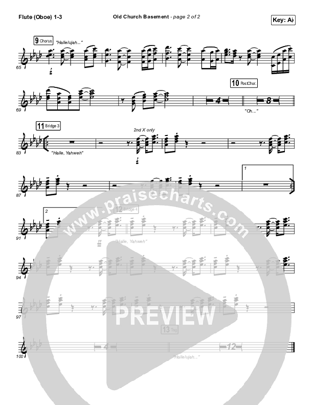 Old Church Basement Flute/Oboe 1/2/3 (Maverick City Music / Elevation Worship / Dante Bowe)