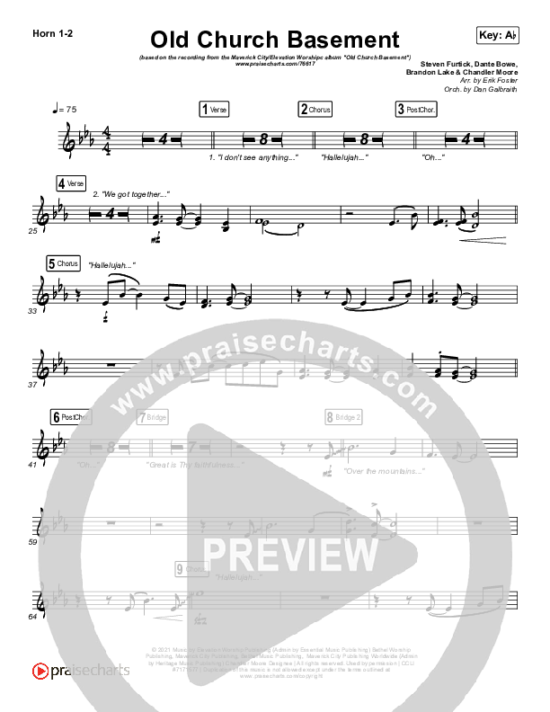 Old Church Basement French Horn 1/2 (Maverick City Music / Elevation Worship / Dante Bowe)