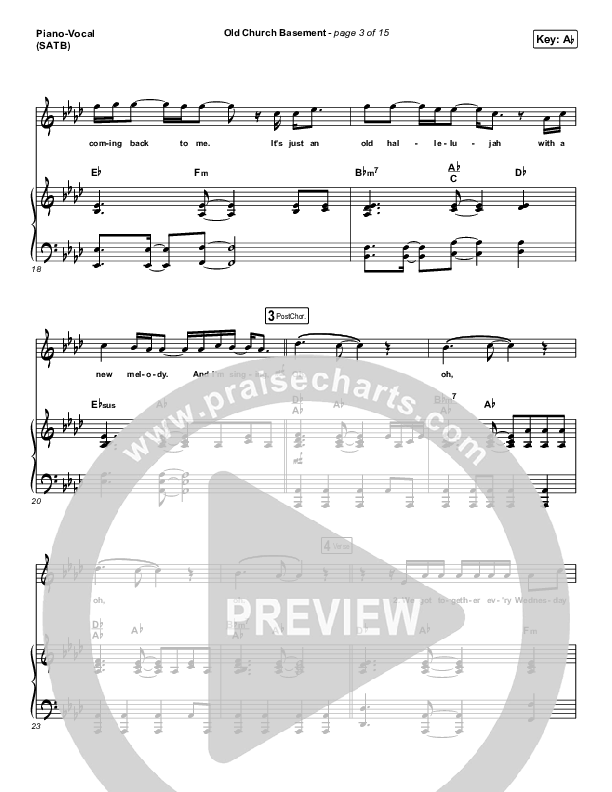 Old Church Basement Piano/Vocal Pack (Maverick City Music / Elevation Worship / Dante Bowe)