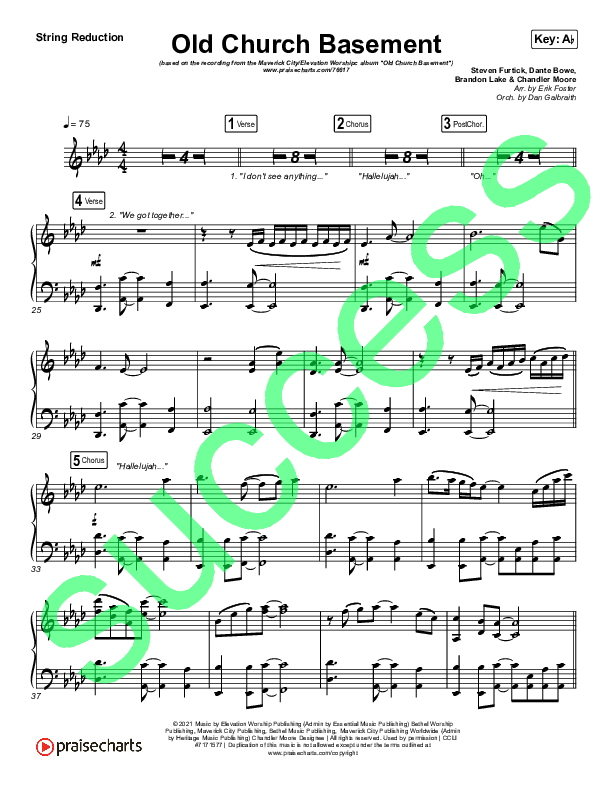 Old Church Basement String Reduction (Maverick City Music / Elevation Worship / Dante Bowe)