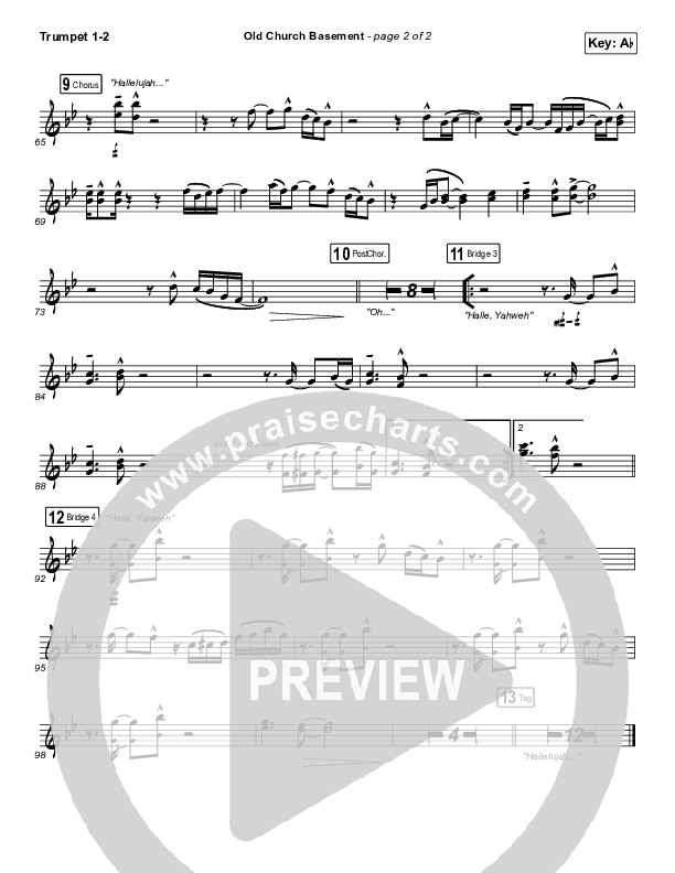 Old Church Basement Trumpet 1,2 (Maverick City Music / Elevation Worship / Dante Bowe)