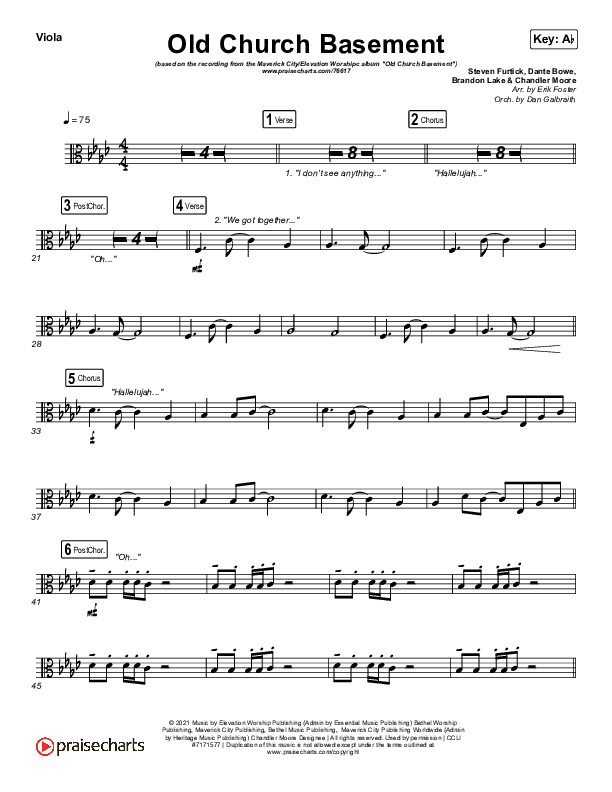 Old Church Basement Viola (Maverick City Music / Elevation Worship / Dante Bowe)