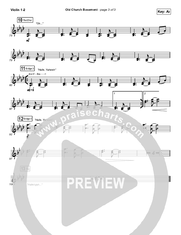 Old Church Basement Violin 1/2 (Maverick City Music / Elevation Worship / Dante Bowe)