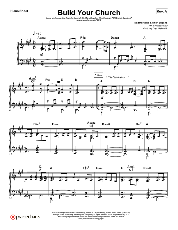 Build Your Church Piano Sheet (Maverick City Music / Elevation Worship / Chris Brown / Naomi Raine)
