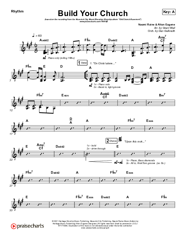 Build Your Church Rhythm Chart (Maverick City Music / Elevation Worship / Chris Brown / Naomi Raine)