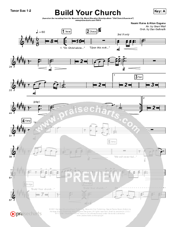 Build Your Church Tenor Sax 1/2 (Maverick City Music / Elevation Worship / Chris Brown / Naomi Raine)