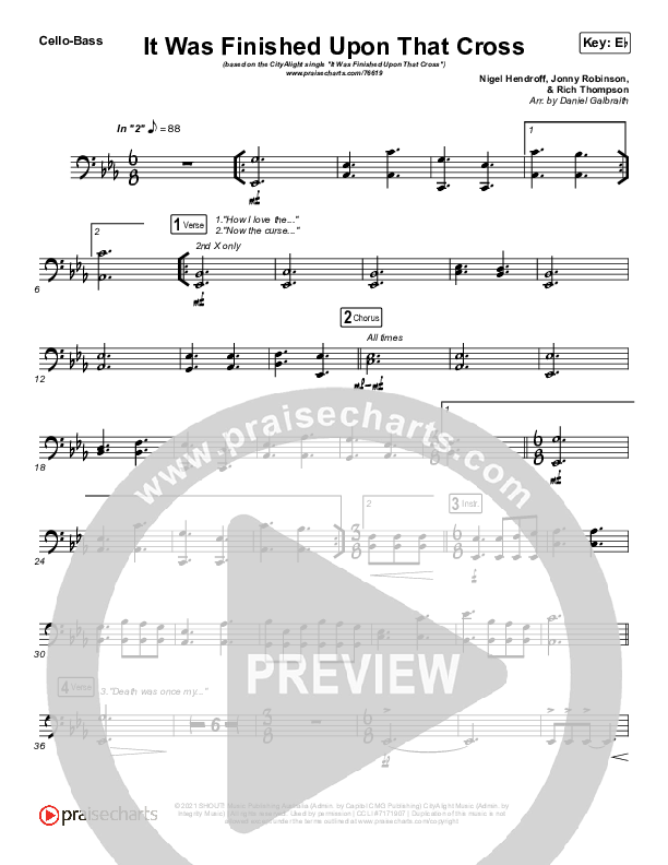 It Was Finished Upon That Cross Cello/Bass (CityAlight)