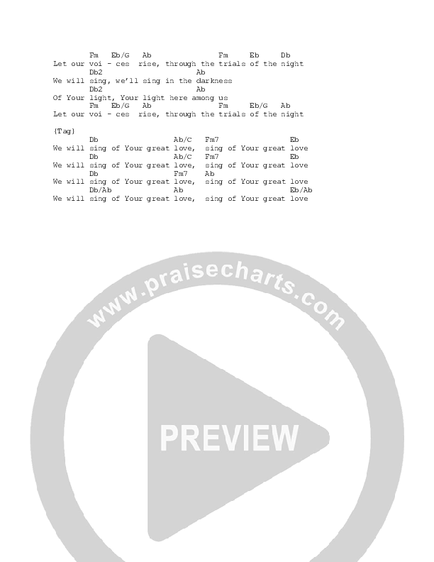 Sing In The Darkness Chord Chart (Ginny Owens)