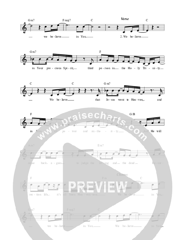 Apostles Creed (Live) Lead Sheet (YWAM Kona Music)