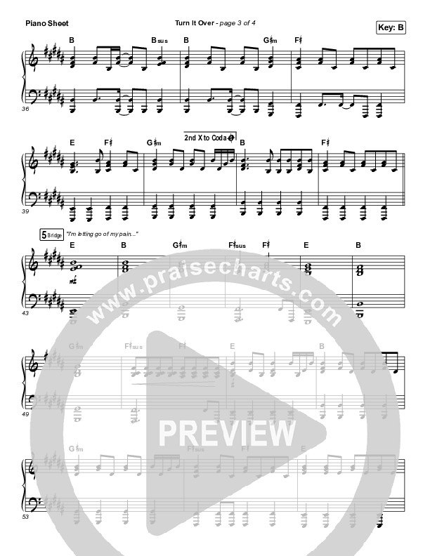 Turn It Over Piano Sheet (Zach Williams)