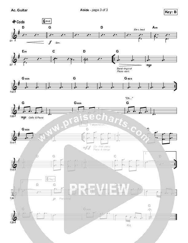 Abide (Live) Acoustic Guitar (The Worship Initiative / Shane & Shane)