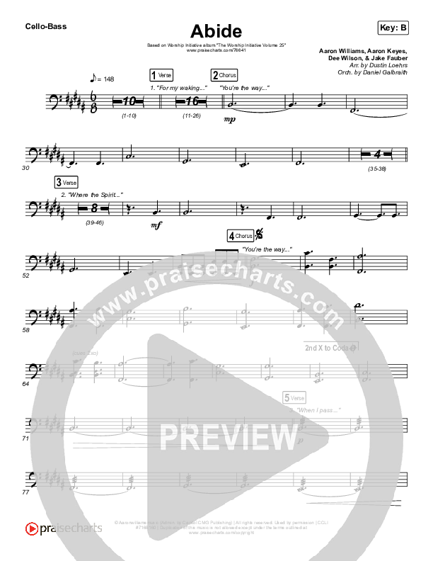 Abide (Live) Cello/Bass (The Worship Initiative / Shane & Shane)