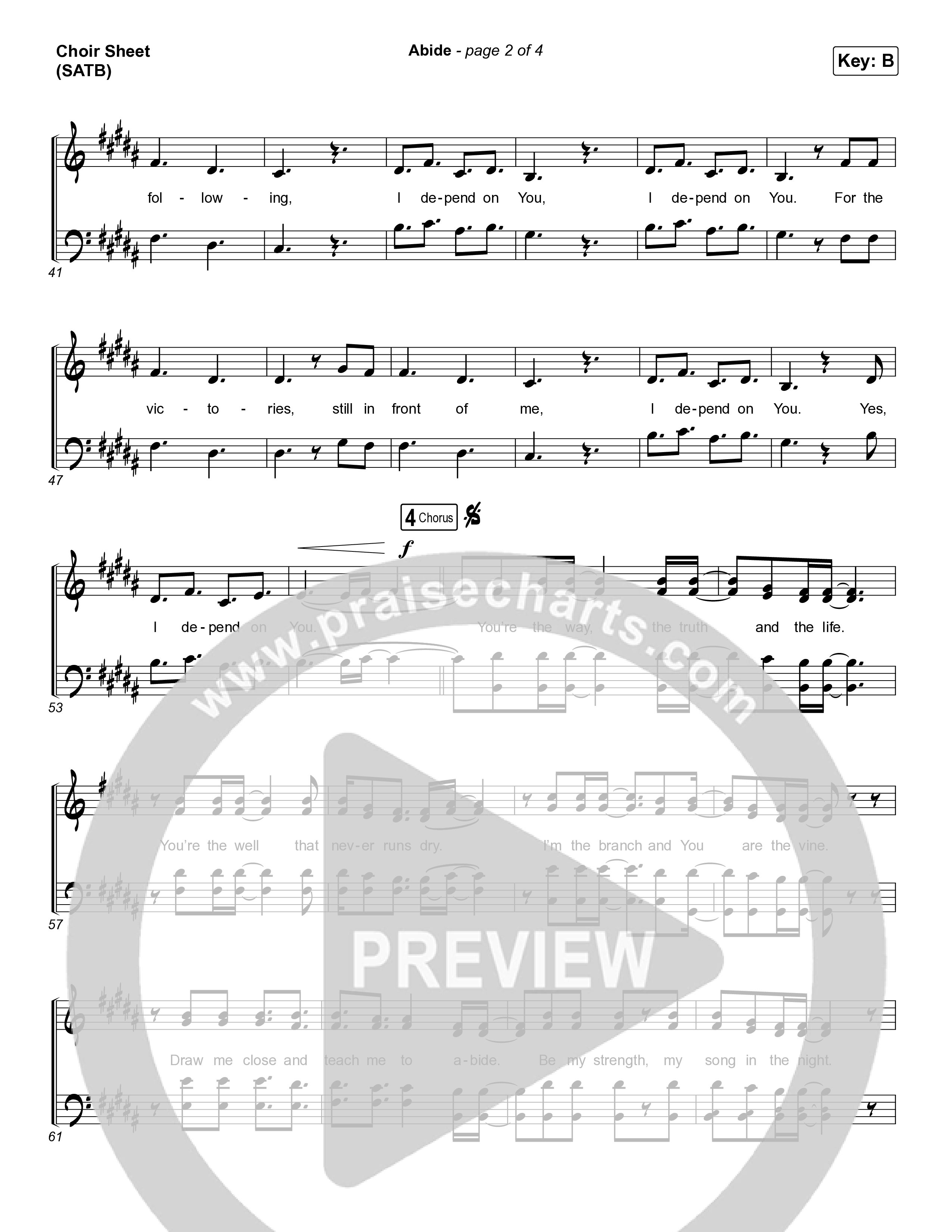 Abide (Live) Choir Sheet (SATB) (The Worship Initiative / Shane & Shane)