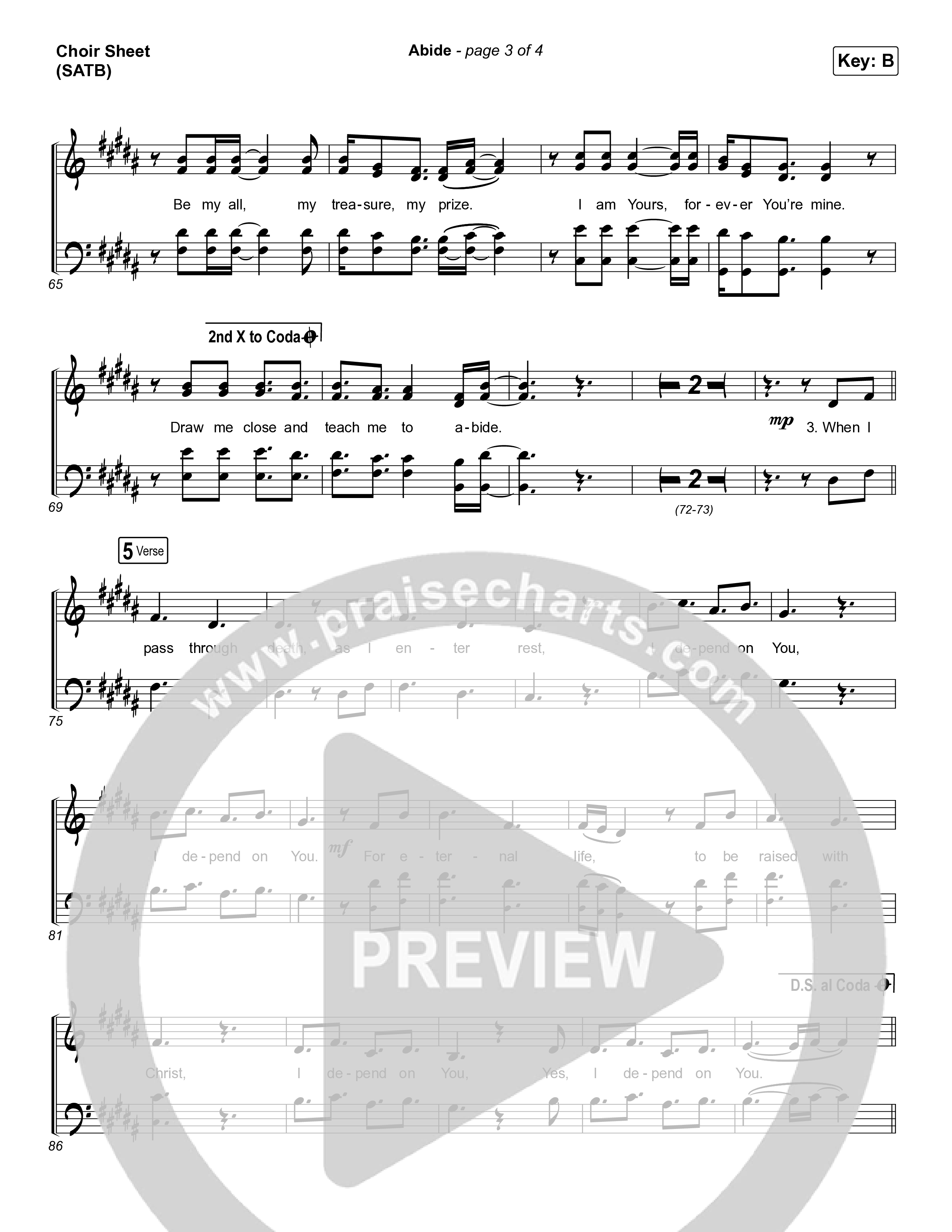 Abide (Live) Choir Sheet (SATB) (The Worship Initiative / Shane & Shane)