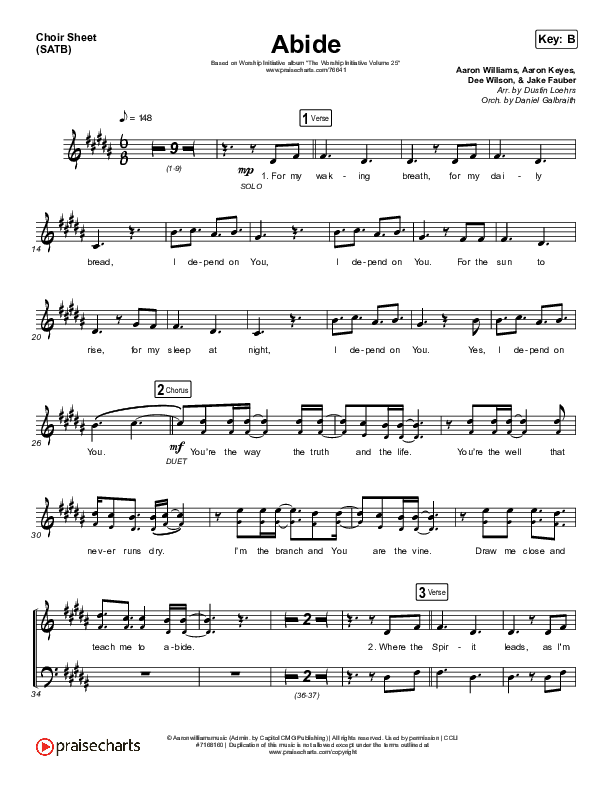 Abide (Live) Choir Vocals (SATB) (The Worship Initiative / Shane & Shane)