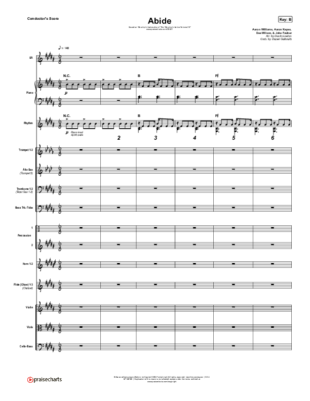 Abide (Live) Conductor's Score (The Worship Initiative / Shane & Shane)