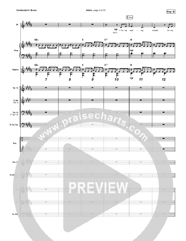 Abide (Live) Conductor's Score (The Worship Initiative / Shane & Shane)