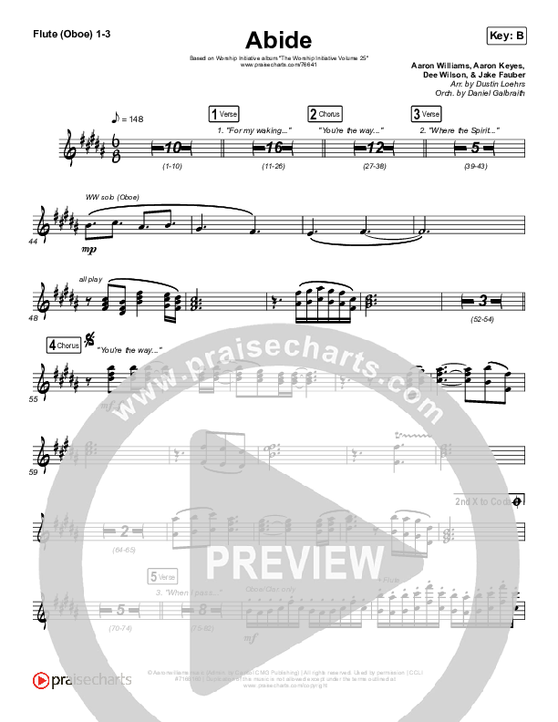 Abide (Live) Flute/Oboe 1/2/3 (The Worship Initiative / Shane & Shane)