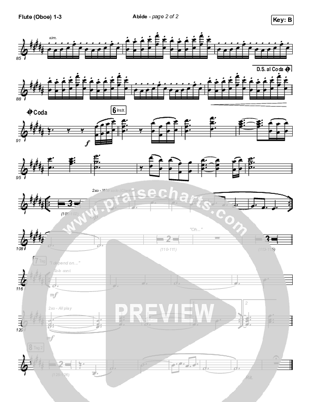 Abide (Live) Flute/Oboe 1/2/3 (The Worship Initiative / Shane & Shane)