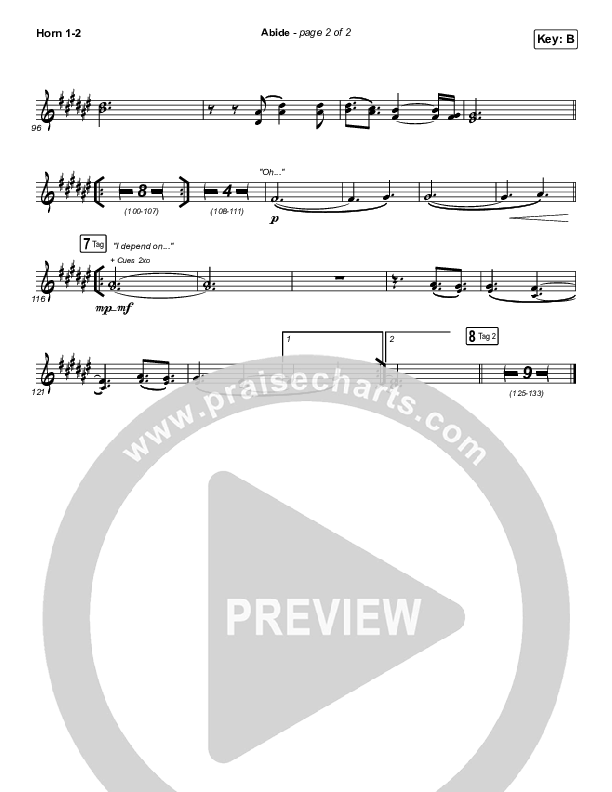 Abide (Live) French Horn 1/2 (The Worship Initiative / Shane & Shane)